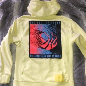 Union Nike Air Jordan Yellow Hoodie sz Mens S